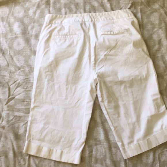 Dockers White Capri Bermuda Shorts Pants Sz 14 Stretch Cotton Modest Comfy - Picture 5 of 6